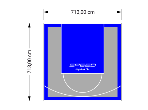 51M2/713X713CM SZARO-NIEBIESKIE BOISKO DO KOSZYKÓWKI SPEEDSPORT HEXA POWER PRO