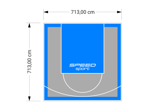 51M2/713X713CM SZARO-BŁĘKITNE BOISKO DO KOSZYKÓWKI SPEEDSPORT HEXA POWER PRO