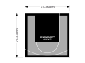 51M2/713X713CM SZARO-CZARNE BOISKO DO KOSZYKÓWKI SPEEDSPORT HEXA POWER PRO