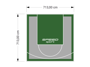 51M2/713X713CM SZARO-ZIELONE BOISKO DO KOSZYKÓWKI SPEEDSPORT HEXA POWER PRO