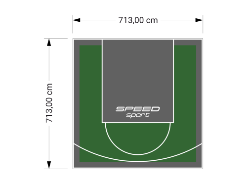 51M2/713X713CM ZIELONO-GRAFITOWE BOISKO DO KOSZYKÓWKI SPEEDSPORT HEXA POWER PRO