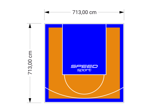 51M2/713X713CM POMARAŃCZOWO-NIEBIESKIE BOISKO DO KOSZYKÓWKI SPEEDSPORT HEXA POWER PRO