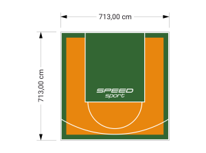 51M2/713X713CM POMARAŃCZOWO-ZIELONE BOISKO DO KOSZYKÓWKI SPEEDSPORT HEXA POWER PRO