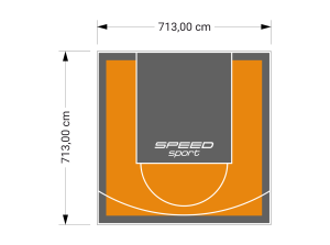 51M2/713X713CM POMARAŃCZOWO-GRAFITOWE BOISKO DO KOSZYKÓWKI SPEEDSPORT HEXA POWER PRO