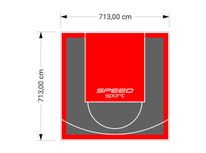 51M2/713X713CM GRAFITOWO-CZERWONE BOISKO DO KOSZYKÓWKI SPEEDSPORT HEXA POWER PRO