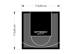 51M2/713X713CM GRAFITOWO-CZARNE BOISKO DO KOSZYKÓWKI SPEEDSPORT HEXA POWER PRO
