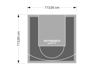 51M2/713X713CM GRAFITOWO-SZARE BOISKO DO KOSZYKÓWKI SPEEDSPORT HEXA POWER PRO