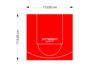 51M2/713X713CM CZERWONE BOISKO DO KOSZYKÓWKI SPEEDSPORT HEXA POWER PRO