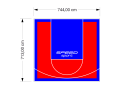 53M2/713X744CM CZERWONO-NIEBIESKIE BOISKO DO KOSZYKÓWKI SPEEDSPORT HEXA POWER PRO