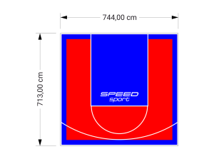 53M2/713X744CM CZERWONO-NIEBIESKIE BOISKO DO KOSZYKÓWKI SPEEDSPORT HEXA POWER PRO