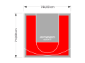 53M2/713X744CM CZERWONO-SZARE BOISKO DO KOSZYKÓWKI SPEEDSPORT HEXA POWER PRO