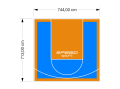 53M2/713X744CM BŁĘKITNO-POMARAŃCZOWE BOISKO DO KOSZYKÓWKI SPEEDSPORT HEXA POWER PRO