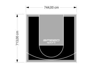 53M2/713X744CM CZARNO-SZARE BOISKO DO KOSZYKÓWKI SPEEDSPORT HEXA POWER PRO