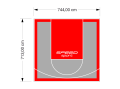 53M2/713X744CM SZARO-CZERWONE BOISKO DO KOSZYKÓWKI SPEEDSPORT HEXA POWER PRO