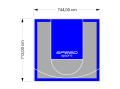 53M2/713X744CM SZARO-NIEBIESKIE BOISKO DO KOSZYKÓWKI SPEEDSPORT HEXA POWER PRO