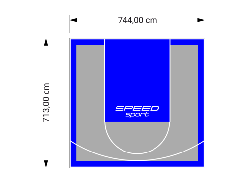 53M2/713X744CM SZARO-NIEBIESKIE BOISKO DO KOSZYKÓWKI SPEEDSPORT HEXA POWER PRO
