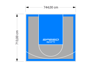 53M2/713X744CM SZARO-BŁĘKITNE BOISKO DO KOSZYKÓWKI SPEEDSPORT HEXA POWER PRO