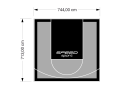 53M2/713X744CM SZARO-CZARNE BOISKO DO KOSZYKÓWKI SPEEDSPORT HEXA POWER PRO