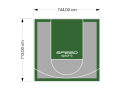 53M2/713X744CM SZARO-ZIELONE BOISKO DO KOSZYKÓWKI SPEEDSPORT HEXA POWER PRO