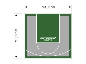 53M2/713X744CM SZARO-ZIELONE BOISKO DO KOSZYKÓWKI SPEEDSPORT HEXA POWER PRO