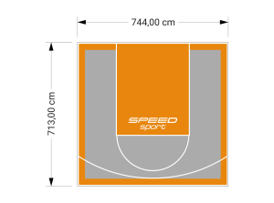 53M2/713X744CM SZARO-POMARAŃCZOWE BOISKO DO KOSZYKÓWKI SPEEDSPORT HEXA POWER PRO