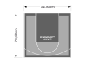 53M2/713X744CM SZARO-GRAFITOWE BOISKO DO KOSZYKÓWKI SPEEDSPORT HEXA POWER PRO