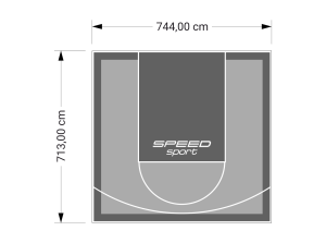 53M2/713X744CM SZARO-GRAFITOWE BOISKO DO KOSZYKÓWKI SPEEDSPORT HEXA POWER PRO