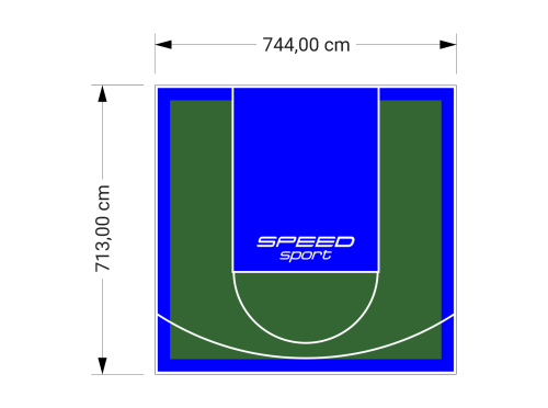 53M2/713X744CM ZIELONO-NIEBIESKIE BOISKO DO KOSZYKÓWKI SPEEDSPORT HEXA POWER PRO