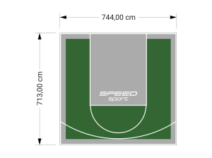 53M2/713X744CM ZIELONO-SZARE BOISKO DO KOSZYKÓWKI SPEEDSPORT HEXA POWER PRO