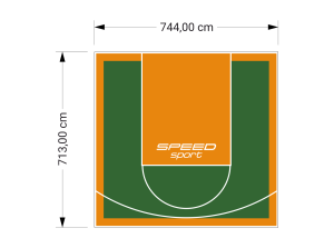 53M2/713X744CM ZIELONO-POMARAŃCZOWE BOISKO DO KOSZYKÓWKI SPEEDSPORT HEXA POWER PRO