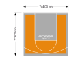53M2/713X744CM POMARAŃCZOWO-SZARE BOISKO DO KOSZYKÓWKI SPEEDSPORT HEXA POWER PRO