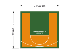 53M2/713X744CM POMARAŃCZOWO-ZIELONE BOISKO DO KOSZYKÓWKI SPEEDSPORT HEXA POWER PRO