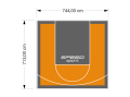 53M2/713X744CM POMARAŃCZOWO-GRAFITOWE BOISKO DO KOSZYKÓWKI SPEEDSPORT HEXA POWER PRO