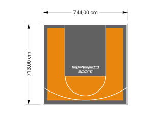 53M2/713X744CM POMARAŃCZOWO-GRAFITOWE BOISKO DO KOSZYKÓWKI SPEEDSPORT HEXA POWER PRO