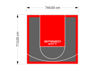 53M2/713X744CM GRAFITOWO-CZERWONE BOISKO DO KOSZYKÓWKI SPEEDSPORT HEXA POWER PRO