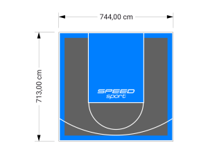 53M2/713X744CM GRAFITOWO-BŁĘKITNE BOISKO DO KOSZYKÓWKI SPEEDSPORT HEXA POWER PRO