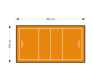 41M2/865x470CM POMARAŃCZOWE BOISKO DO SIATKÓWKI SPEEDSPORT HEXA POWER PRO