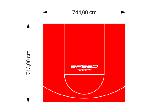 53M2/713X744CM CZERWONE BOISKO DO KOSZYKÓWKI SPEEDSPORT HEXA POWER PRO