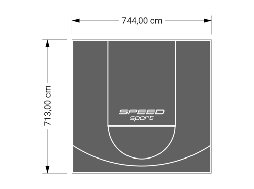 53M2/713X744CM GRAFITOWE BOISKO DO KOSZYKÓWKI SPEEDSPORT HEXA POWER PRO