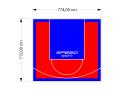 55M2/713X774CM CZERWONO-NIEBIESKIE BOISKO DO KOSZYKÓWKI SPEEDSPORT HEXA POWER PRO