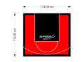 55M2/713X774CM CZERWONO-CZARNE BOISKO DO KOSZYKÓWKI SPEEDSPORT HEXA POWER PRO