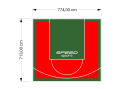 55M2/713X774CM CZERWONO-ZIELONE BOISKO DO KOSZYKÓWKI SPEEDSPORT HEXA POWER PRO