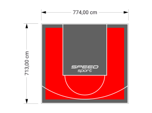 55M2/713X774CM CZERWONO-GRAFITOWE BOISKO DO KOSZYKÓWKI SPEEDSPORT HEXA POWER PRO