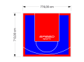 55M2/713X774CM NIEBIESKO-CZERWONE BOISKO DO KOSZYKÓWKI SPEEDSPORT HEXA POWER PRO