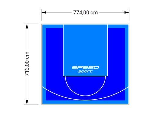 55M2/713X774CM NIEBIESKO-BŁĘKITNE BOISKO DO KOSZYKÓWKI SPEEDSPORT HEXA POWER PRO