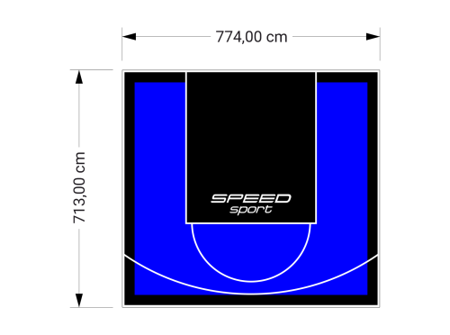 55M2/713X774CM NIEBIESKO-CZARNE BOISKO DO KOSZYKÓWKI SPEEDSPORT HEXA POWER PRO