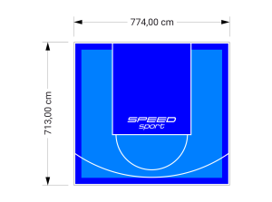 55M2/713X774CM BŁĘKITNO-NIEBIESKIE BOISKO DO KOSZYKÓWKI SPEEDSPORT HEXA POWER PRO