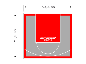 55M2/713X774CM SZARO-CZERWONE BOISKO DO KOSZYKÓWKI SPEEDSPORT HEXA POWER PRO