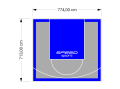 55M2/713X774CM SZARO-NIEBIESKIE BOISKO DO KOSZYKÓWKI SPEEDSPORT HEXA POWER PRO