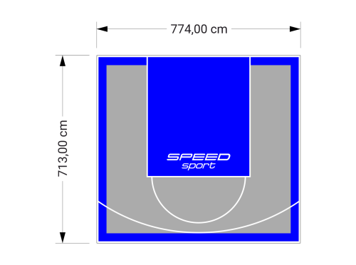 55M2/713X774CM SZARO-NIEBIESKIE BOISKO DO KOSZYKÓWKI SPEEDSPORT HEXA POWER PRO
